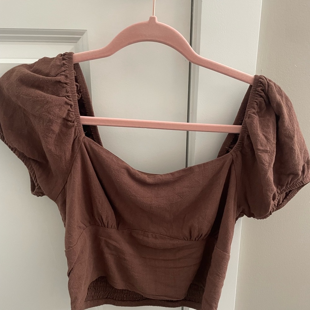 pacsun puff sleeve crop top